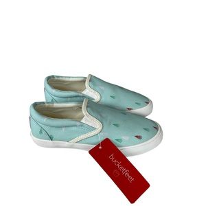 Bucketfeet Low Top Canvas Slip on Shoes Light Blue Raindrop Retreat Size 13